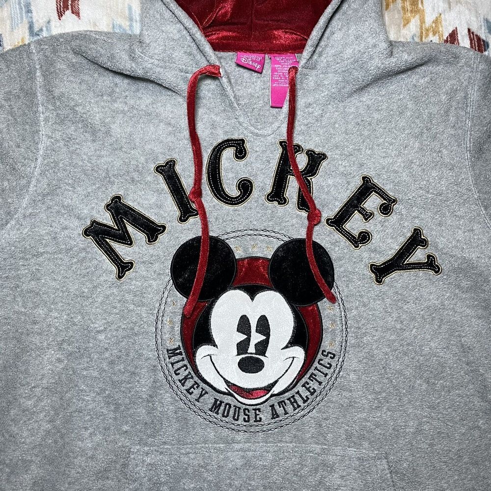 Disney Hoodie Women 1X Plus Mickey Mouse Athletics Gray Sweatshirt Resort Cruise - Picture 2 of 6